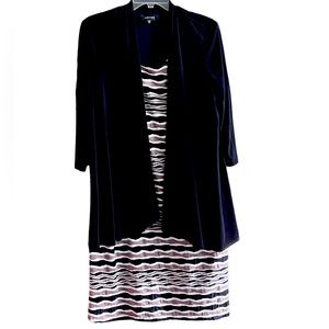 R M Richards knit Dress with Attached Waterfall Sweater Size 14